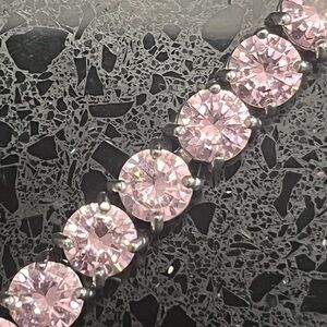 16ct 5mm Round Brilliant Cut PINK Cz Diamond statement Tennis Line Bracelet